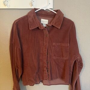 American Eagle Rose Corduroy Shirt